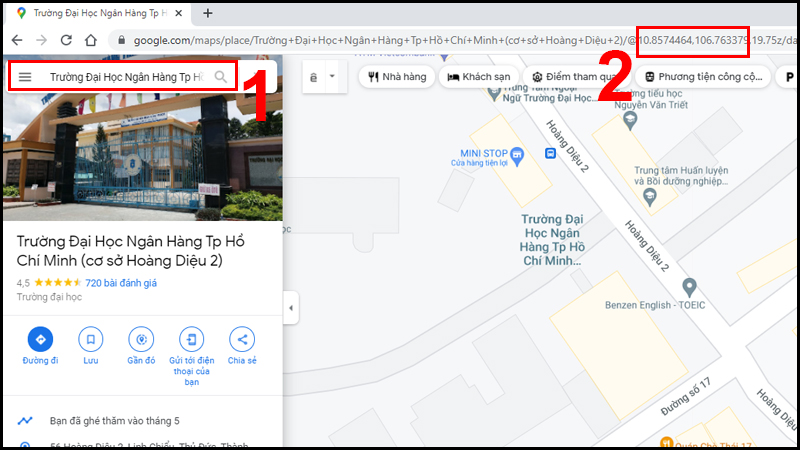 Xem và lấy kinh độ, vĩ độ trên Google Maps trên máy tính bằng trình duyệt